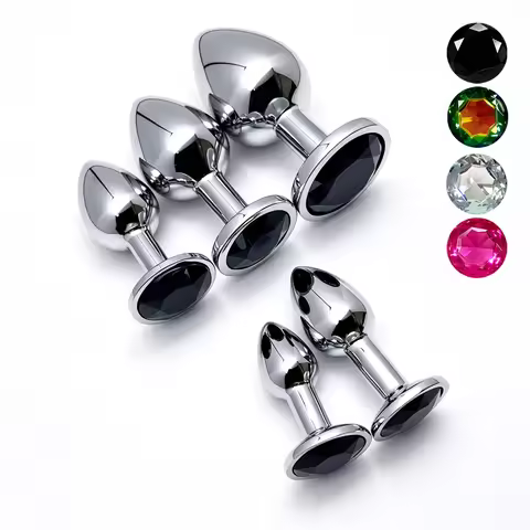 5 Size butt plug Metal anal plug Jewelry base beginner to expert G-point massage dildos adult women 