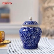 [tishita] Ceramic Ginger Jar, Asian Ginger Jar Multi Purpose Traditional Vase
