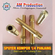 Spuyer 1/4 Spuyer Panjang Nozzle 1/4 Nozzle Panjang Spuyer Kompor Gas Nozzle Kompor Gas AM Productio