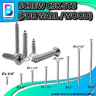 SCREW CSK STS 6# (FOR WALL/WOOD)