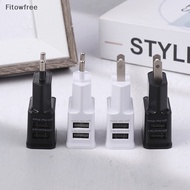 Fitow 1pc Dual USB Ports EU US Plug Charger Phone Portable Power Charger Adapter USB Charger Travel Plug Charging Adapter FE