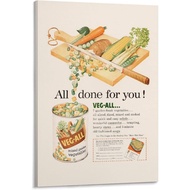 Retro Kitsch Kitchen Ad Canned Mixed Vegetables Ad Retro Mid Poster Decorative Painting Canvas Wall 