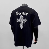 20262025New Style Short-Sleeved T-Shirt Men ins Street Wear European American Hip-Hop Style Round Ne