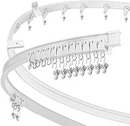 Ceiling Curtain Track Flexible Bendable Curtain Track 20 Ft Wall Mount Curved Curtain Rail Track System Sliding Ceiling Track Set for Bay Window Room Divider RV