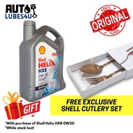 Shell Helix HX8 0W20 4L Fully Synthetic (FOC Cutlery Set) - Untuk Pasaran Malaysia