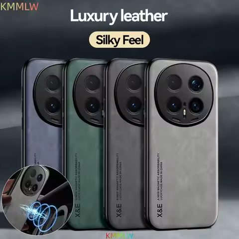 Luxury Leather Case For Honor Magic 8 Pro 7 6 5 Pro X7d X70 X70i GT Pro Cover With Metal Plate Suppo