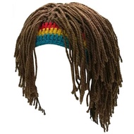 Jamaican Knitted Wig Braid Hat Unisex Hair Hat Handmade Fancy Wig Caps Halloween Ghost House Wig Bla