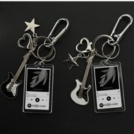HYEN - K. CAS Aesthetic Retro Vintage Keychain - Indie Music Band Keychain Guitar