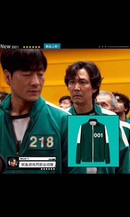 魷魚遊戲夾克李政宰同款運動服大碼456國潮秋季衛衣外套同款面罩