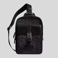 COACH Track Pack In Signature Canvas Charcoal/Black CX880