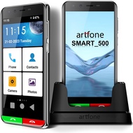 artfone 4G Volte Smartphone, SIM-Free &amp; Unlocked Mobile Phones, Smart Senior Mobile Phone with Clear Loud Large 5" Screen, WhatsApp, SOS, GPS, WIFI, USB-C&amp;Charger Dock, 2550mAh for
