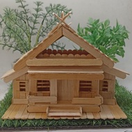 miniatur rumah adat Riau stik es krim