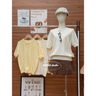 Bow-style woven sweater - L0401