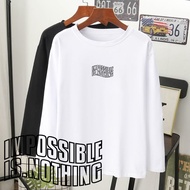  impossible is nothing positive word baju t-shirt lengan panjang perempuan long sleeves labuh muslimah pakaian