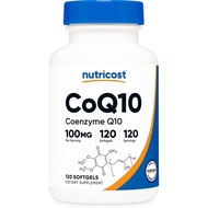 Nutricost CoQ10 Softgels (120 Servings, 100 mg Per Serving) - Better Absorption, Ultra Pure CoQ10 Su
