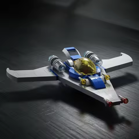 Retro Modern Galaxy Fighter Bricks Space Cruiser Building Set Interstellar Spaceship Display Model w