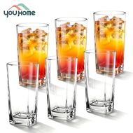 Square Base Glass Cups Drinking Beer Glass Pang Negosyo Kapehan At Home 225ML