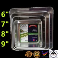 Aluminium Extra Deep Square Cake Mould 6/7/8/9 Inch Loyang Segi Empat Kek Tin Square Cake Tin alumin