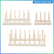 [Beauty] Wooden Dish Drainer Rack Puzzle Display for Kitchen Cabinet Plate Drainer Pot