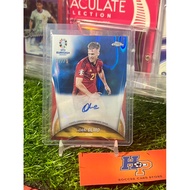 Dani Olmo Autographed Football Card /75 Topps Chrome Eur0 2024