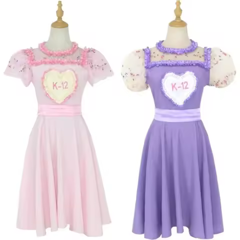 Movie K-12 Women's Crybaby Angelita Cosplay K12 Uniform Pink Purple Dress Sweet Girls Melanie Martin