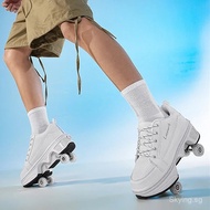 4 Wheel Dual-Use Roller Skates Retractable Wheels Roller Shoes Boys and Girls Shoes with Wheels Spee