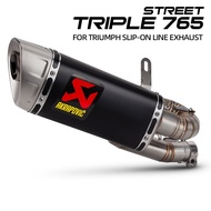 Moto Exhaust Carbon Muffler Kit For Triumph Street Triple 765 765R 765S 765RS 2017-2026 Akrapovic Mu