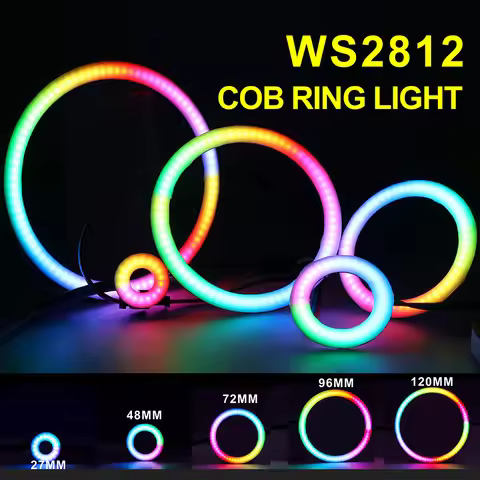 WS2812B COB Pixel Ring 5V RGB18/36/54/72/90Leds Individually Addressable WS2812 Built-in IC Smart DC