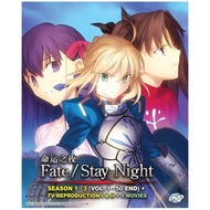 FATE/STAY NIGHT SEA 1 - 3+ TV REPRODUCTION I & II + 4 MOVIE ANIME DVD