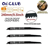 Reciprocating Saw Blade 3PCS S1542K Set For Makita Bosch Wet Wood Cutting Saber Blades 9.5 Inch 240m