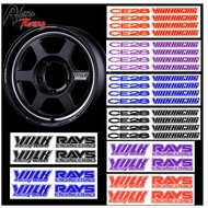 Wholesale car styling rim sticker RAYS VOLK TE37 CE28 RACING WORK ADVAN ENKEI SSR WEDSSPORT PVC deco