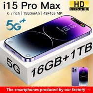 Original phone i15 Pro MAX Smartphones 16GB+1TB phone 5g unlocked cellphones dual sim card dual sim card gaming mobile phones