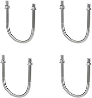 4 Set, 1/4" Diameter 316 Stainless Steel Marine Boat Stern Bow Eye Tie-Down U-Bolts, Opening Width 1