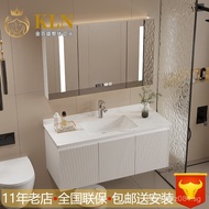 Door Panel Painted Bathroom Bathroom Cabinet8801Grille Mirror Cabinet Solid Wood Combination Smart C