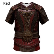 Vintage Armor Pattern T-shirts Summer Fashion Chinese Culture 3D Printed T Shirts Casual Mens O Neck
