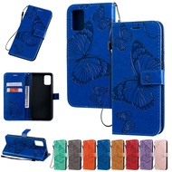Slim Casing For Samsung Galaxy A51 A71 A12 5G A22 4G S20 FE A22 5G Luxury Butterfly Wallet Soft PU Leather Flip Skin Stand Cover Case