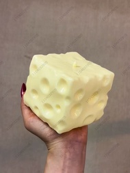 Jumbo Cheese Cube Stress Ball Big Cheese Shapeable Squeeze Ball Non-Bounce Fidget Toy ASMR Sensory A