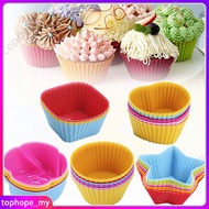 Silicone Muffin Cups Round Heart Shaped Silicone Baking Cake Cups Air Fryer Baking Moulds (tophope_my)
