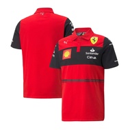 ชุดแข่งรถ F1 Scuderia Ferrari Mission Winnow เสื้อยืดแขนสั้น Kimi Leclerc Sainz เสื้อโปโลแห้งเร็ว