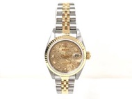 ROLEX勞力士日誌型69173g S號電腦錶盤10P鑲鑽SS YG女錶