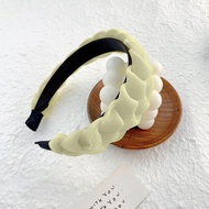 Gratis Ongkir - Bando Kepang Satin Korea Scrunchie / Headband Bandana Polos Wanita