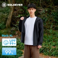 SOLOEVER เสื้อฮูดกันแดด UPF50+ ป้องกัน UV >99% ทรงหลวม ผ้าลื่นบางใส่ ตาข่ายระบายอากาศ