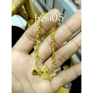 Medan/nori 2-quarter chain bracelet, 24k gold plated and 24k gold color