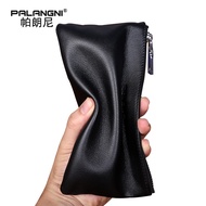 Palangni MEN'S Wallet Long Genuine Leather Wallet Male Soft Couples Women's Wallet Zipper Leather Phone Bag