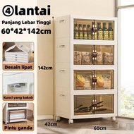 Roda 360° Lemari plastik susun ‖Pintu magnet Mainan Storage box ‖ Serbaguna rumah Lemari pakaian ‖ M