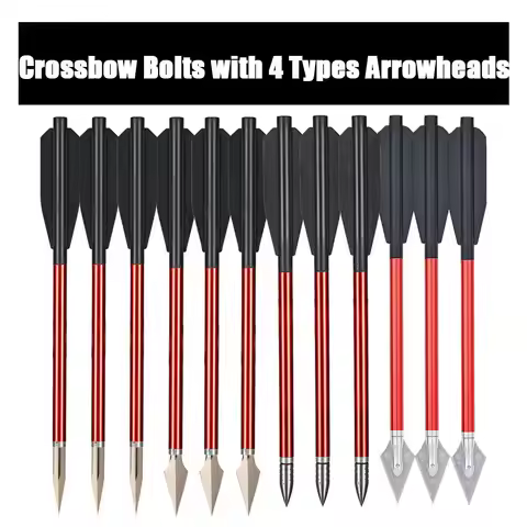 TOPARCHERY 6 12 24 Pcs 6.5" Aluminum Crossbow Arrow Bolts with Screw-in Tips Broadhead Archery Shoot