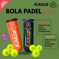 Padel Kansa Game 45 Club 59 Ball Contents 3 Allcourt Padel Tennis Ball