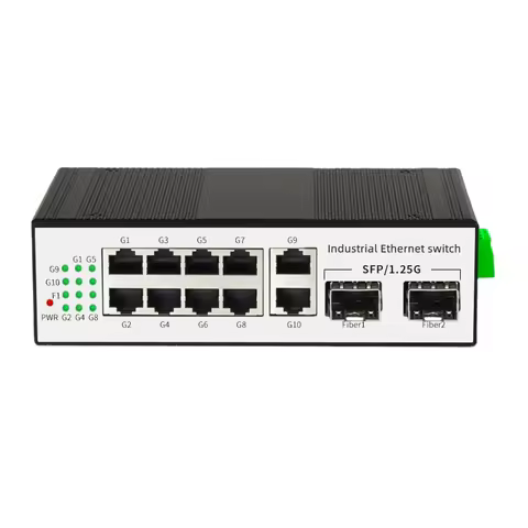 Gigabit 8 Port Industrial PoE and 2 Fiber Optical SFP Din-rail Ethernet Poe Switch