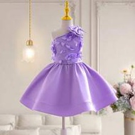 2pcs Set: Woven 3D Floral One Shoulder Top & Form-Fitting Woven Skirt