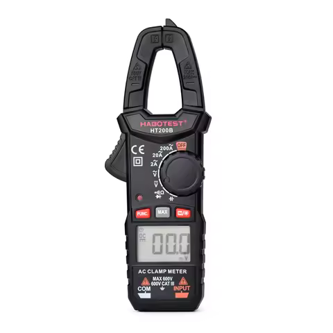 Habotest HT200B Auto Range Pocket Digital Clamp Meter Multimeters with Capacitance CE AC Electrical